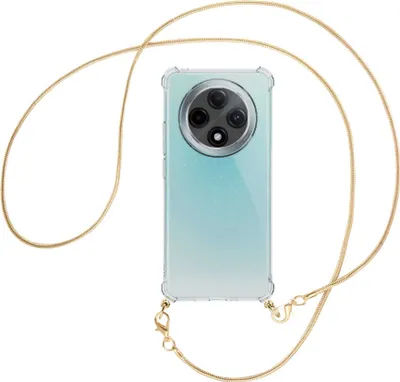 Produktbild von Handykette Backcover-Schutzhülle mit Band (Metall goldfarben) für OPPO A3 PRO 5G - goldfarbene Snake-Kette
