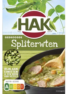 Immagine prodotto di Hak Splitterwten essiccati 500 g - piselli verdi, ricchi di fibre, versatili