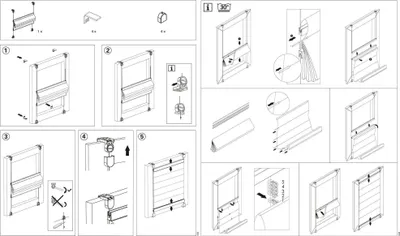 An instruction manual showing how to assemble and install a Gardinia EASYFIX Raffrollo.