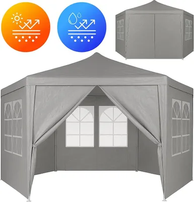 Image de Pavillon de jardin 2x2x2 m avec fenêtres Gris MultiGarden