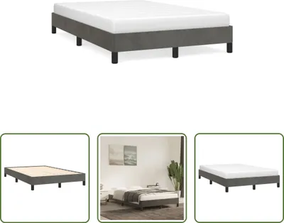 Produktbild von The Living Store Bettgestell Dunkelgrau 120x190 cm Samt