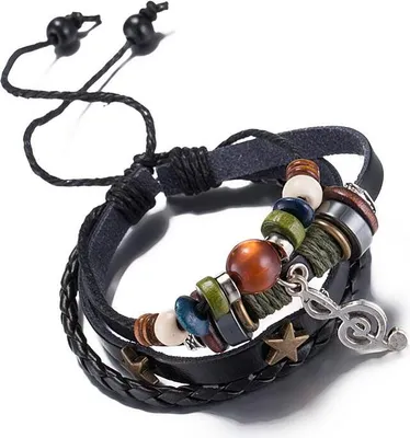 Produktbild von Notenschlüssel Armband Anhänger Miniblings Glücksarmband Violinschlüssel braun