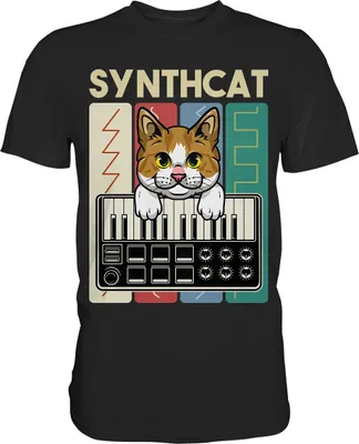 Produktbild von Modularer Synthesizer Analog Vintage Katze Wellen T-Shirt – Black / XXL