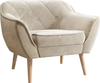 Produktbild von MIRJAN24 Sessel Skand 1, Polstersessel mit Wellenfeder, Holzfüße, Wohnzimmer Kollektion (Farbe: Paros 02)