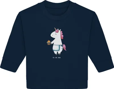 Produktbild von Mr. & Mrs. Panda Organic Baby Pullover Einhorn Muffin 24. - 36. Monat - French Navy - Geschenk, Liebesgrüße, Backen, Bullover, Kekse, Geburtstag, Unicorn