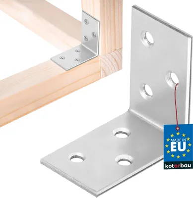 Produktbild von KOTARBAU® Winkelverbinder 40 x 40 x 25 mm verzinkter Stahl Silber Schwerlastwinkel Balkenverbinder Möbelwinkel Winkelblech Holzverbinder Regalwinkel Winkel Metall Verzinkt Stabil Langlebig Stahlwinkel