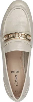 Produktbild von s.Oliver Damen Slipper Loafer elegant Kette 5-24204-42, Größe:39 EU, Farbe:Beige