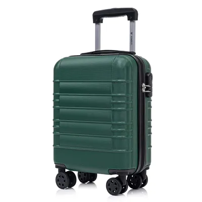 Produktbild von Koffer Trolley Reisekoffer Suitcase, Rollkoffer Handgepäck ,mit 4 Rollen360°, Hartschalenreisekoffer, Zahlenschloss, Weicher Gummigriff (S,Dunkelgrün)