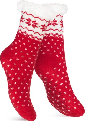 Produktbild von Footstar Damen und Herren Winter Haussocken (1 Paar) Kuschelsocken - Rot 35-38