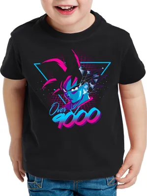 Produktbild von style3 Over 9000 Neon Kinder T-Shirt vegeta power