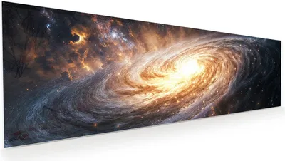 Produktbild von Glasbild 120x40cm in XXL für Wohnzimmer, Schlafzimmer Motiv Galaxie Nachthimmel