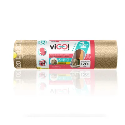 Zdjęcie produktu dla Worki GOLD 120L z zapięciem, 8 sztuk, seria PREMIUM №1, VIGO