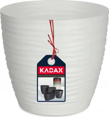 Obrázok produktu pre KADAX "Temara" kvetináč s podšálkou, kvetináč, plastový kvetináč, kvetináč, okrúhly, 17 cm, biely