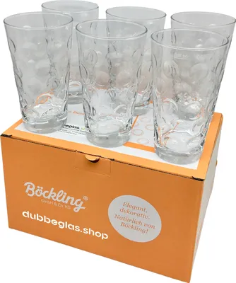 Produktbild von 6 x Dubbeglas 0,5 Liter + 6 x "Pfälzer Sprüche" Woideckel - Weinschorle Gläser, Schoppenglas, Pfalz Schorle Gläser, Pfälzer Dubbegläser