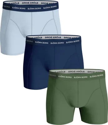 Produktbild von Björn Borg - Herren - Boxershorts Aus Baumwoll-Stretch, 3er-Pack - Blau/Grün - Gr. S