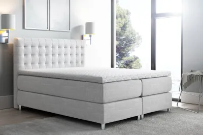 Produktbild von Boxspringbett PRIMO , Topper Federkern ,140 x 200 cm , (Hellgrau Inari 91)