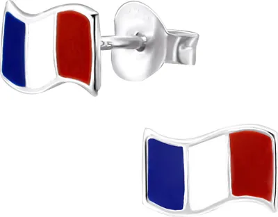 Produktbild von Ohrringe Ohrstecker 925 Sterling Silber Fahne Frankreich