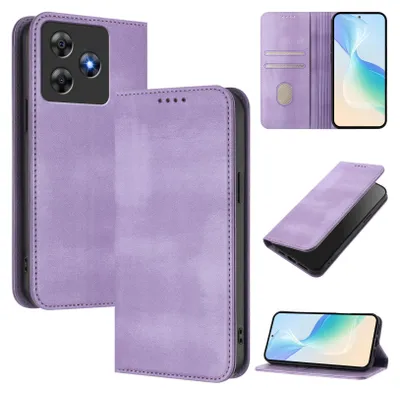 Obrázek produktu pro Pouzdro pro Blackview Wave 8C/Wave 8/Oscal Flat 2, vintage kožené pouzdro s RFID ochranou, přihrádkami na karty, stojánkem Fialový