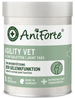 Produktbild von AniForte AgilityVET Gelenktabletten für Hunde 120 Stück - Natürlich & getreidefrei, mit Grünlippmuschel, Kollagen, Omega 3 & Teufelskralle