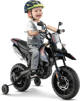 Produktbild von GOPLUS 12V Aprilia Elektro-Motorrad, Kindermotorrad mit 2 Stützrädern & Musik, Doppelmotoren & Stoßdämpfern, Kinderfahrzeug für Kinder von 3–8 Jahren