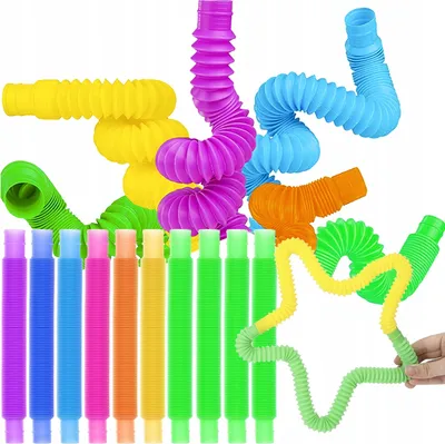 Obrázek produktu pro Antistresová stavebnice natahovací trubičky 15-46cm 10ks Kruzzel 19739 73945
