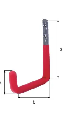 Immagine prodotto di GAH Alberts gancio a parete a U in gomma rossa 115 mm acciaio zincato grezzo 18 mm - 802165