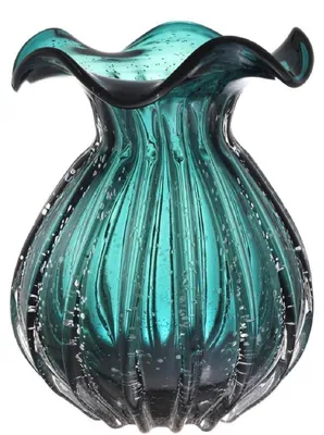Produktbild von Casa Padrino Glas Vase / Blumenvase Grün Ø 26 x H. 33 cm - Luxus Wohnzimmer Deko