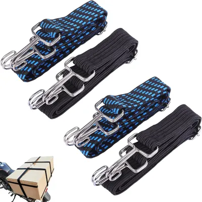 Produktbild von flache, elastische Bungee-Seile, 1 m Haken, universelle Gummiseile für Möbel/Fahrzeuge/Motorräder/Transport