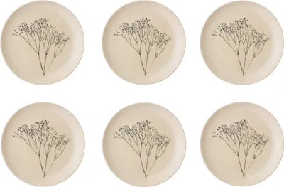 Produktbild von 6er Set Frühstücksteller BEA D. 22cm grau aus Steingut Bloomingville