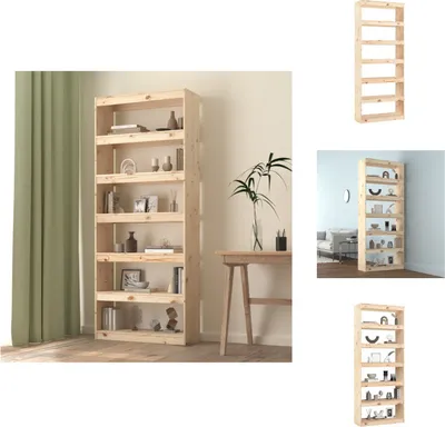 Zdjęcie produktu dla vidaXL Regał/przegroda do pokoju 80x30x199,5 cm lite drewno sosnowe - Regały i biblioteczki