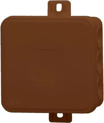 Produktbild von Hermetische Box V7, Thermoplast 100x100x41 IP54, braun - Klick, 12 Ausbrüche F1.0295