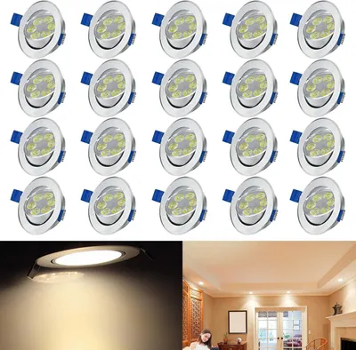 Imagen del producto de LILIIN, foco empotrable LED de 3W, forma redonda, luz blanca cálida de 3000-3500K, luminaria de aluminio para empotrar, iluminación interior, 110-240V, no regulable