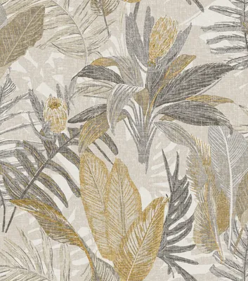 Immagine prodotto di Sanders & Sanders carta da parati foglie beige, grigio e giallo 53 cm x 10 m