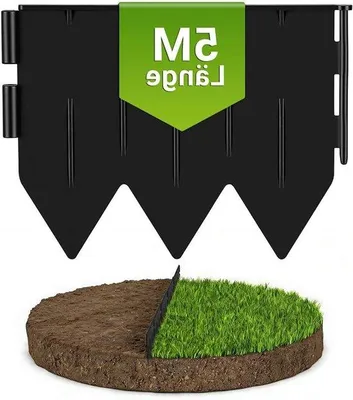 Productafbeelding van Tuinrand - Gazonrand Bodemafscheiding - Tuin Afbakenen - Eenvoudig In te Slaan - 5 meter - Zwart
