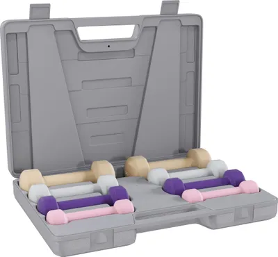 Produktbild von Kurzhantel-Set - 8-teilig - Gesamt 10 kg - Paare 2×0,5/1/1,5/2 kg - Rutschfeste Mehrkant-Form - Nicht Verstellbar - Für Krafttraining, Arme - Mehrfarbig