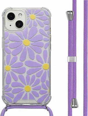 Produktbild von imoshion Design Hülle mit Band iPhone 13 - Tropical Violet Flowers Connect