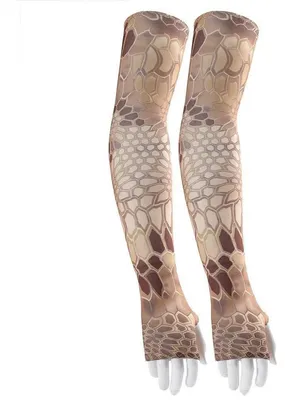 Immagine prodotto di Maniche protettive unisex, protezione UV, effetto fresco, color marrone chiaro, motivo decorativo, lunghezza 53 cm, materiale: poliestere/Spandex