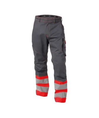 Obrázek produktu pro DASSY® Phoenix kalhoty s vysokou viditelností CEMENT GREY/NEON RED velikost 54 délka: MINUS