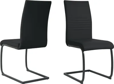 Produktbild von Möbilia Freischwinger-Stuhl 2er Set | Kunstleder | Freischwingergestell | B 42 x T 59 x H 97 cm | schwarz – schwarz | 21020061 | Serie STUHL