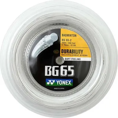 Produktbild von Yonex Bg 65 200 M Badmintonschlägersaite Weiß 0.70 mm Weiß 0.70 mm