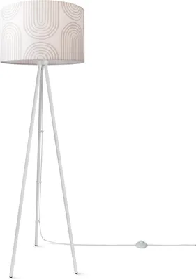 Produktbild von Stehlampe Wohnzimmer Lampenschirm Stoff Stehleuchte Leselampe Abstrakt Vintage