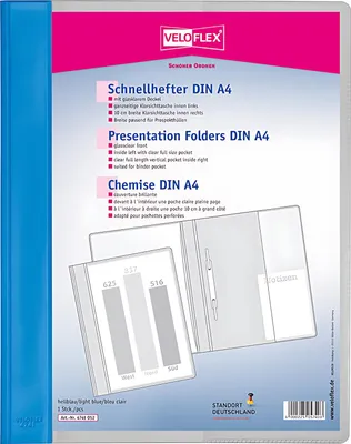 Obrázok produktu pre VELOFLEX 4741052 Schnellhefter VELOFORM® Kunststoff blau DIN A4 überbreit