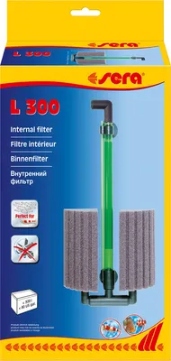 Produktbild von Sera Innenfilter L300, luftbetriebener Schaumstofffilter für Aquarien bis 300 Liter, zur Aufzucht von Larven und Jungfischen