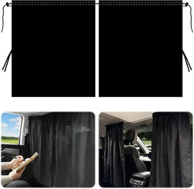 Produktbild von Famanu Trennvorhang 140 × 80 cm, abnehmbares Sonnenschutz- und Trennvorhang für Auto – Schwarz