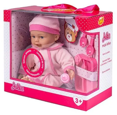 Produktbild von Puppe Julka mit Fütterungszubehör von Smily Play SP83507 AN01