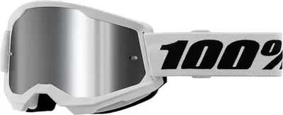 Produktbild von 100% Strata 2 Essential Chrome Motocross Brille, weiß/schwarz