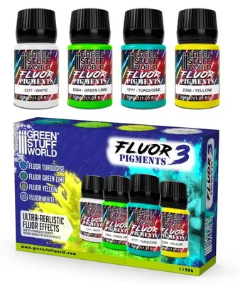 Produktbild von Green Stuff World GSW11286 - Fluor Pigment Set Nr.3 (4x30ml) - Neu