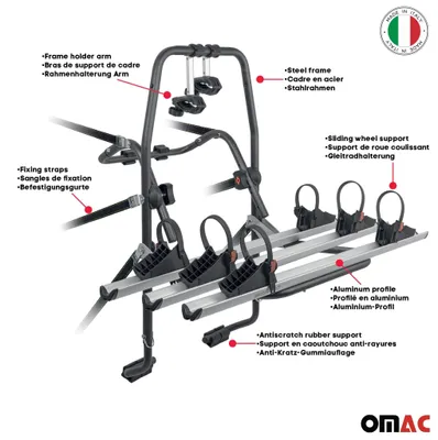 Produktbild von Menabo Fahrradträger 3 Fahrräder für Mitsubishi Outlander 2013-2025 Alu