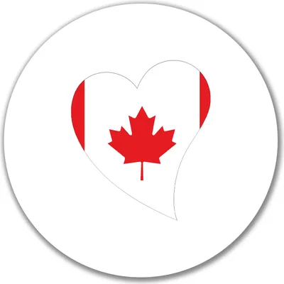 Produktbild von Huuraa Aufkleber Kanada Flagge Herz 10cm rund Sticker Geschenkidee