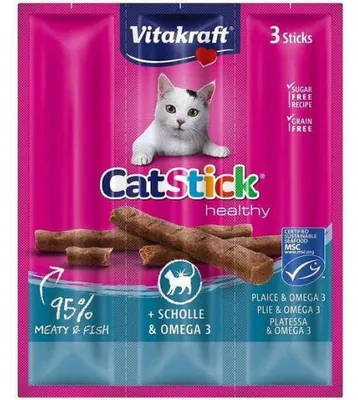 Zdjęcie produktu dla VITAKRAFT CatStick Mini Przysmak dla kota flądra omega 3 3 x 6 g